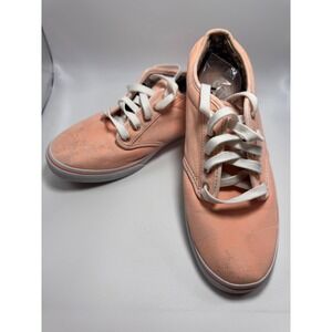 Vans Women 8.5 Peach Canvas Low Top Sneakers Lace Up Star Lining TC9R